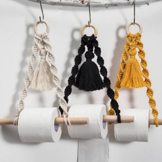 READY STOK) macrame gantungan tissue muntir / macrame wall hanging/ dekorassi rumah