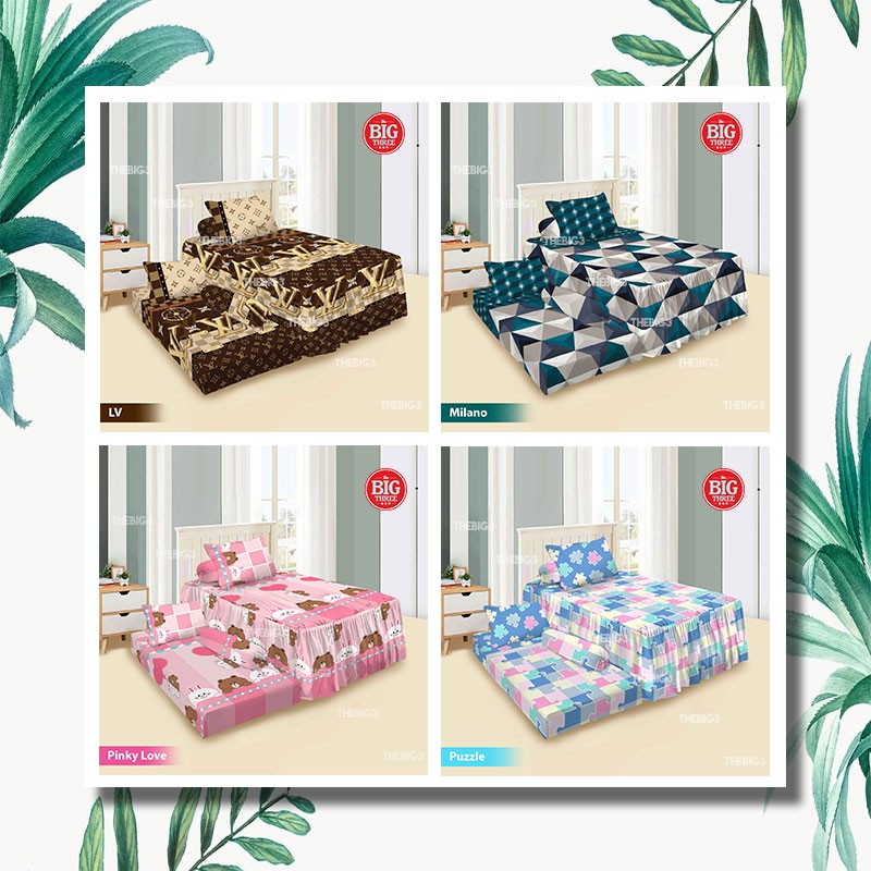 Sprei VITO 2in1 / DUO SORONG motif Alphabet Animal Channel Chibi BTS Doraemon Gucci Hello World Little Star London Louis Love Panda Milano Pinky Love Puzzle Retro Flower Summer Flamingo Yellow Duck   - SORONG 120x200 Single 120 SP DUO