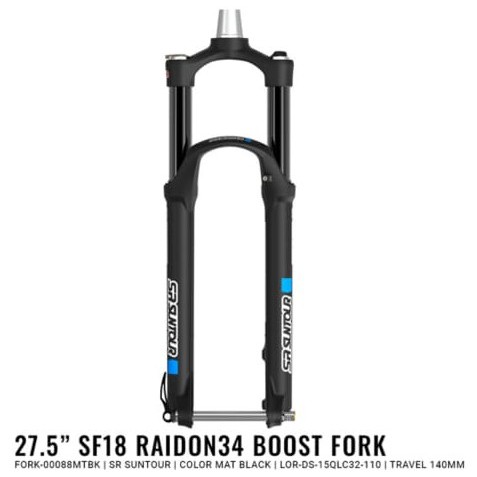 Fork 27.5 Suntour raidon 34 tapper TA Boost T140