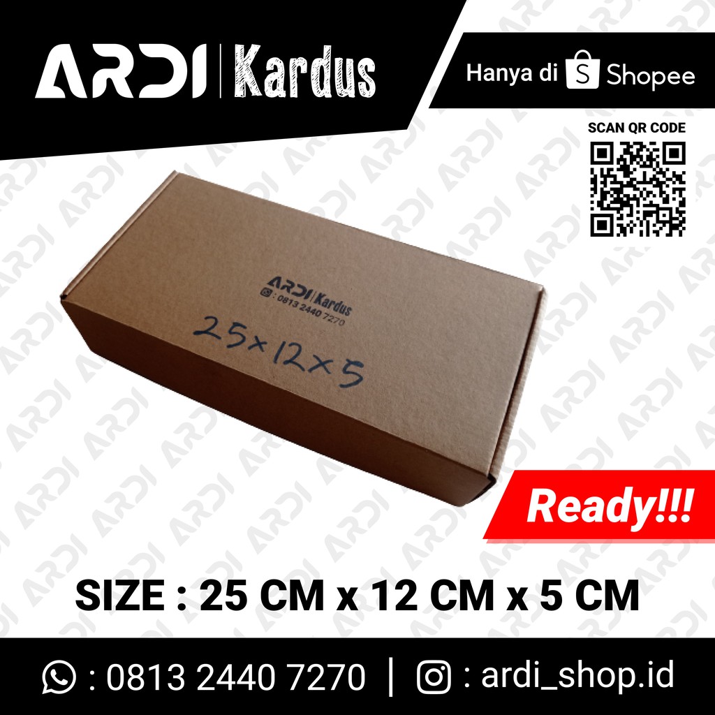 

KARDUS SIZE 25 CM X 12 CM X 5 CM