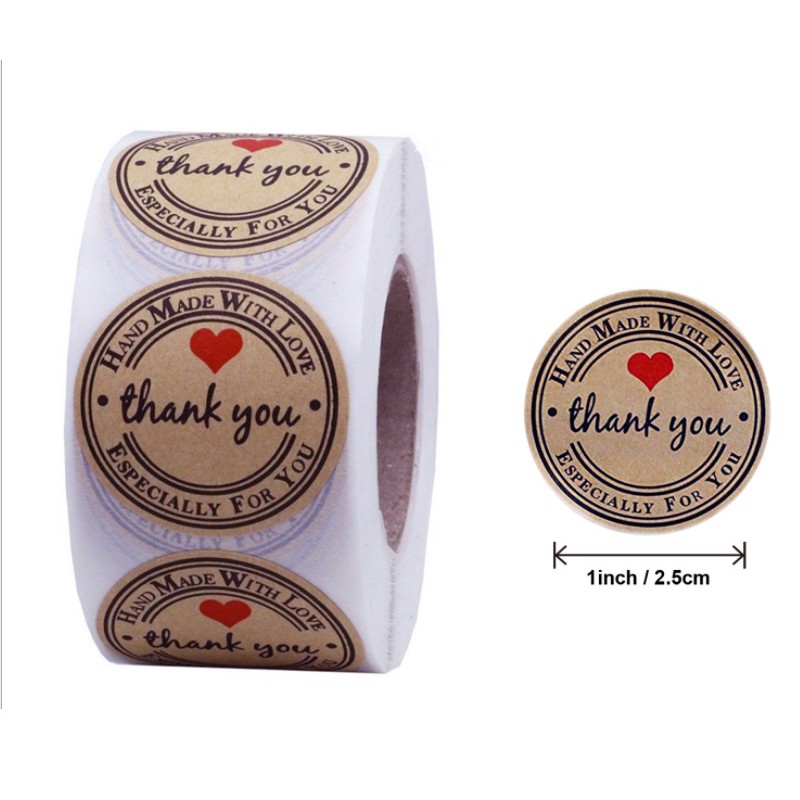 500 PCS / 1 ROLL STIKER TERIMA KASIH / STICKER THANK YOU