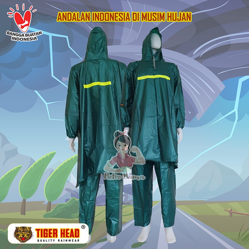 Jas Hujan Ponco Lengan Poncho Celana Eksklusif EXCLUSIVE TIGER HEAD 68214