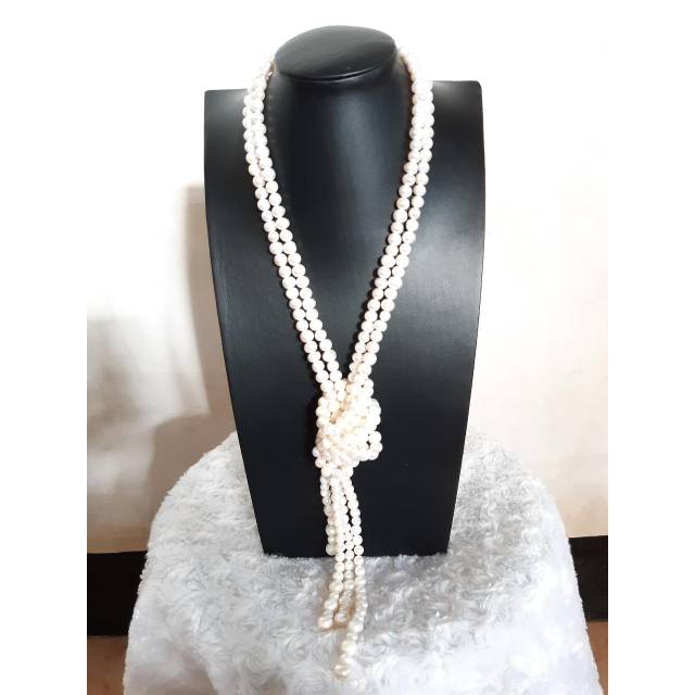 LAGI MURAH - BERSERTIFIKAT KALUNG RENTENGAN FULL MUTIARA AIR TAWAR LOMBOK ASLI KALUNG PANJANG KALUNG