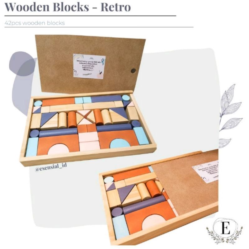 Wooden Building Blocks | Balok Kayu | Mainan Kayu | Wooden Toys | Preloved