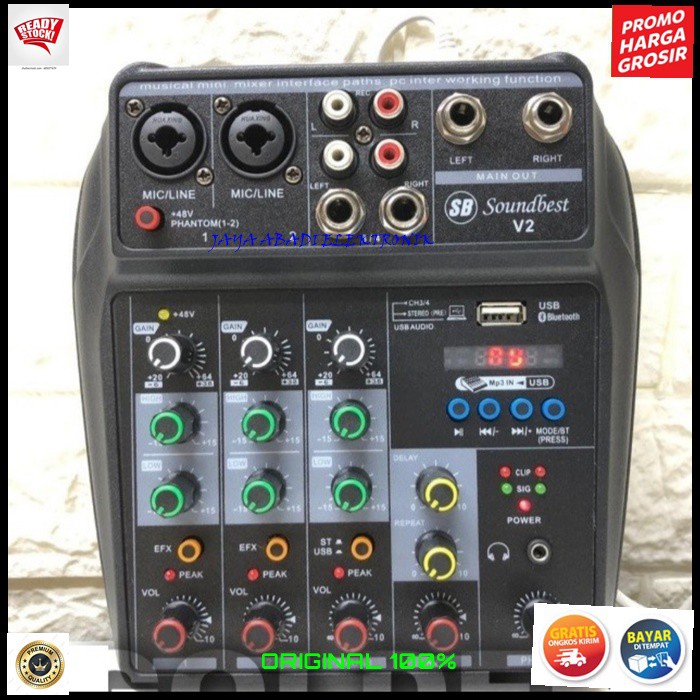 G559 ORIGINAL MIXER KARAOKE SOUNDBEST BLUETOOTH MIXING 4 CHANNEL USB BLUETOTH BLUETUT BLUTUT RECORDING PODCAST LIVE MUSIC MUSIK AUDIO SOUND SUARA ARTIS HEADSET HEADPHONE PREMIUM AUX EQ DC PRO PROFESIONAL DJ HIFI  BELI INI GK AKAN KECEWA BAGI YG SUKA NYANY