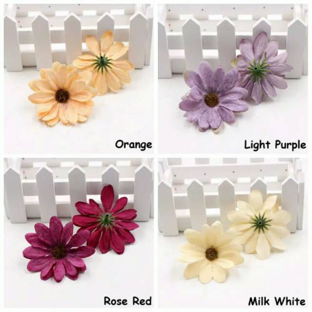 BI23 Bunga Daisy bahan mahar bunga buatan ringbox rustic