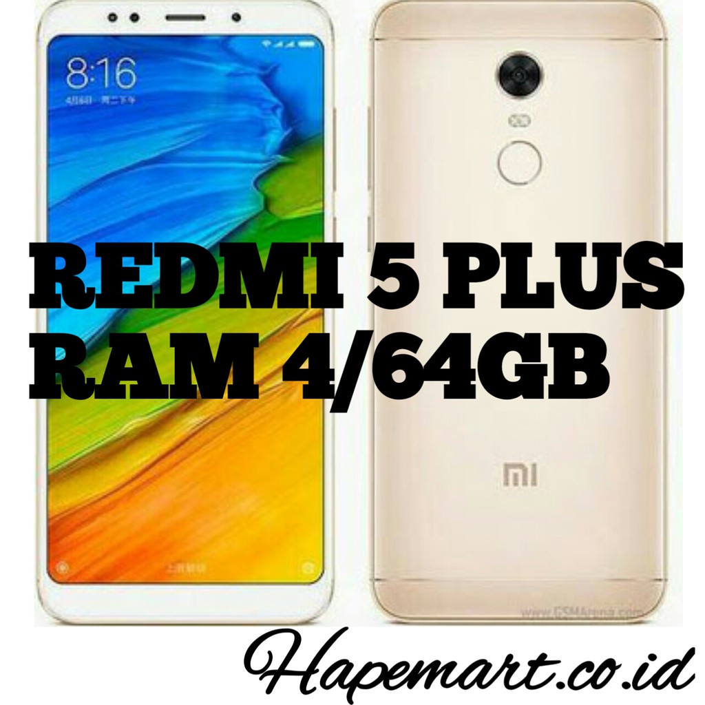 Xiaomi Redmi 5 PLUS - RAM 4GB ROM 64 GB - Garansi Resmi TAM 1 Tahun