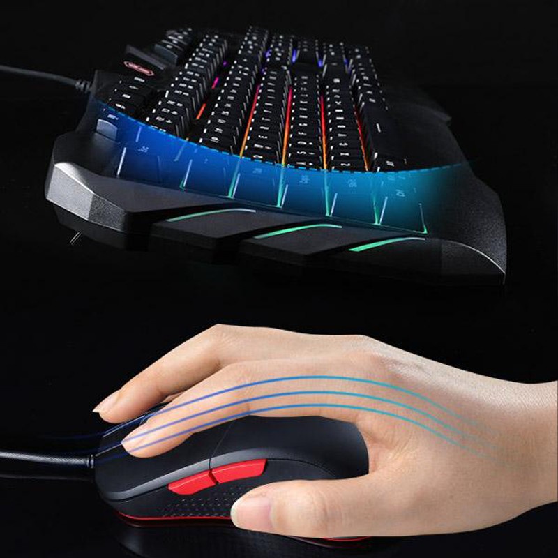 Mouse Gaming &amp; Keyboard GAMEN Station Black With RGB LED - 3200 DPI