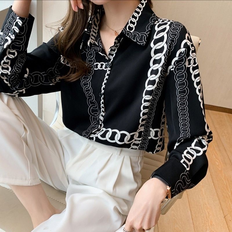 MDLV ~ 5517 BIG CHAIN SHIRT // KEMEJA LENGAN PANJANG WANITA // FASHION IMPORT WANITA