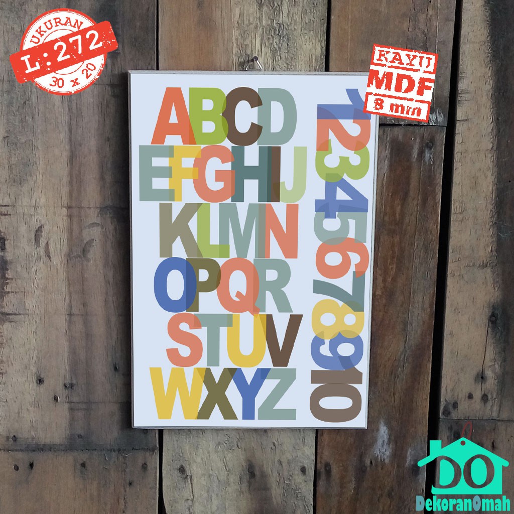 Walldecor L272 Pajangan Hiasan Dinding Abjad huruf latin & angka