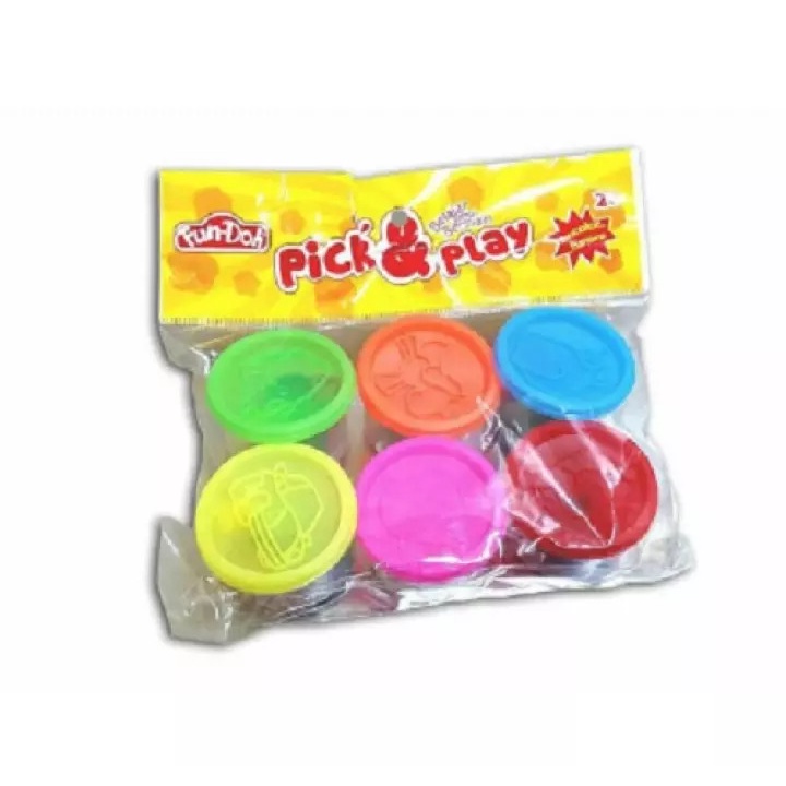 MWN Mainan Fun Doh Lilin Pick &amp; Play isi 6 pcs