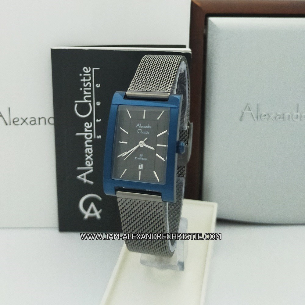 Jam Tangan Wanita Alexandre Christie AC 2863 LD GYBE grey blue Ori