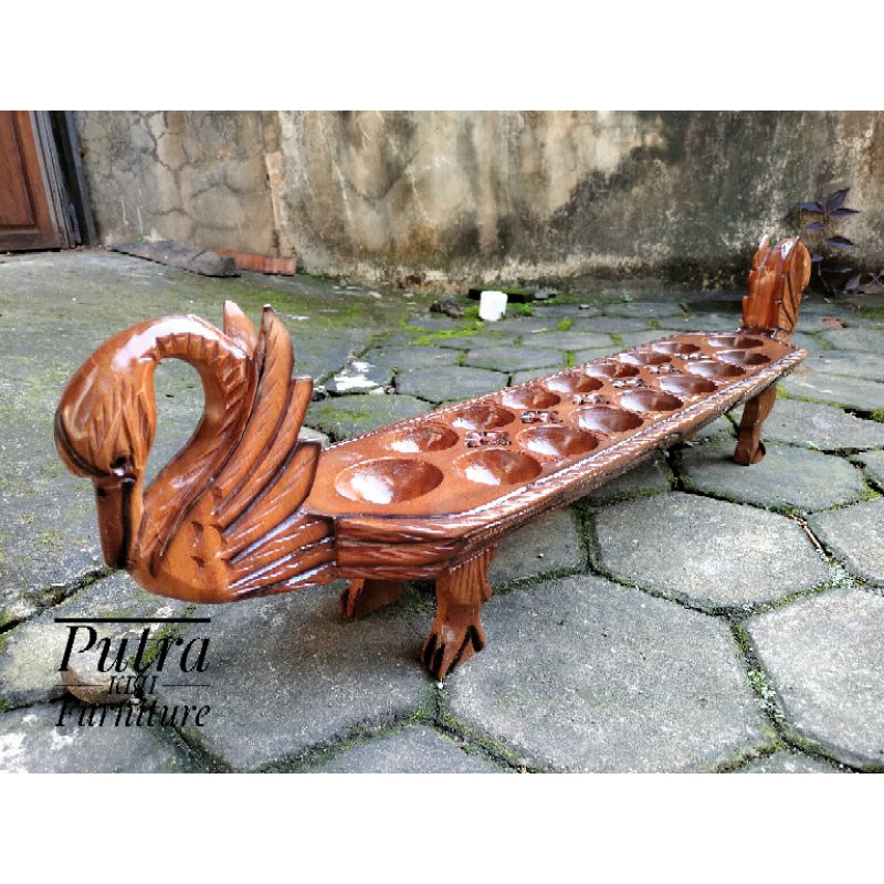 Congkak, Mainan Anak Dakon Angsa + Biji Kerang Laut, Dakon kayu