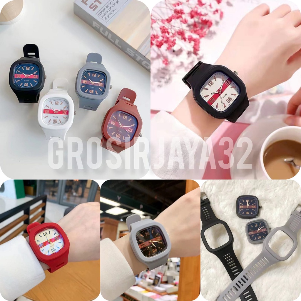 (GROSIRJAYA32) Jam Tangan Casual GITA Analog Quartz Wanita Dan Pria Strap Rubber Korean Fashion Import GROSIRJAYA32