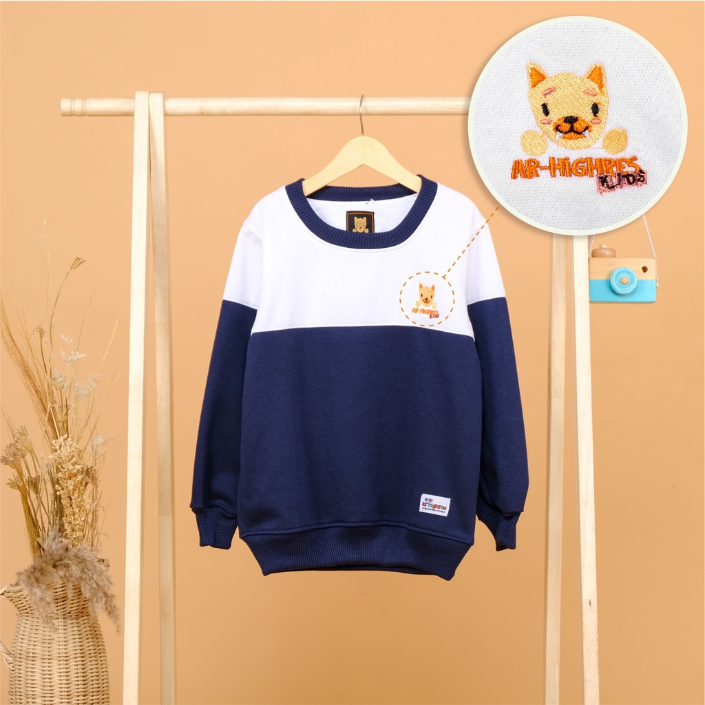 AR-Highres Kids/Crewneck Anak SweaterLaki laki/Perempuan embordery (Unisex) Kombinasi Warna