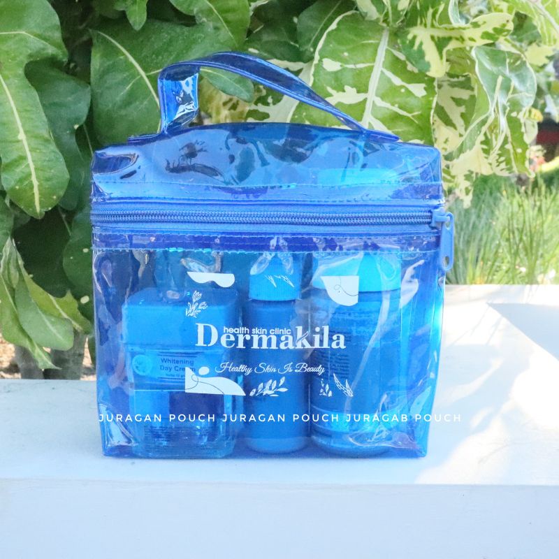 POUCH HANDBAG PVC CUSTOM 15x15/Pouch Skincare Souvenir Custom Murah Unik Lucu