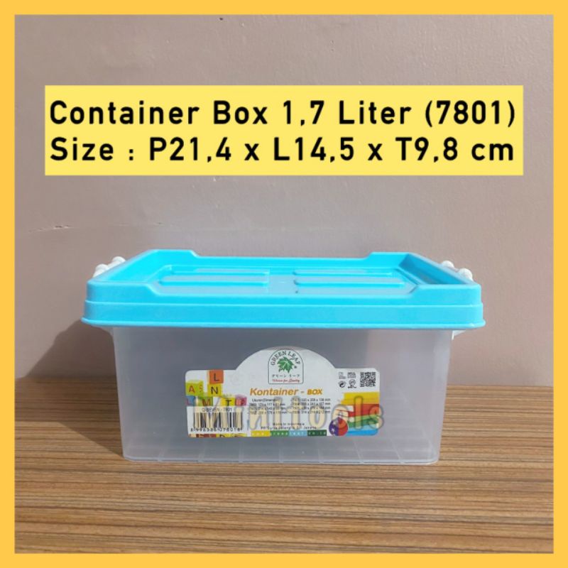 Container Box 1,7 Liter / Kotak Penyimpanan Serbaguna Masker Obat / Green Leaf 7801