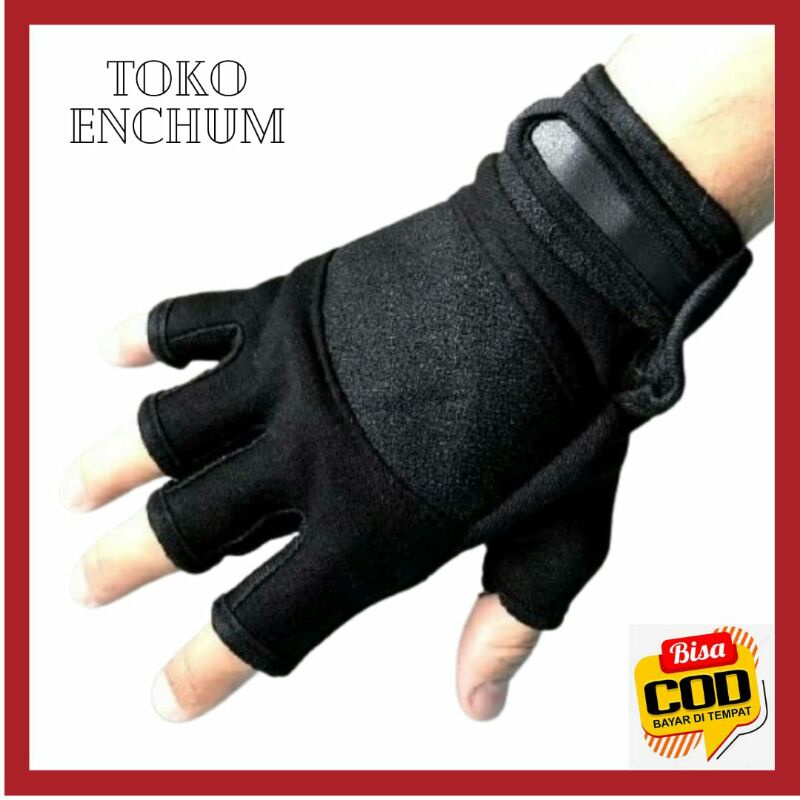 Sarung Tangan Pendek Emen Polos Murah - Motor Glove Gloves