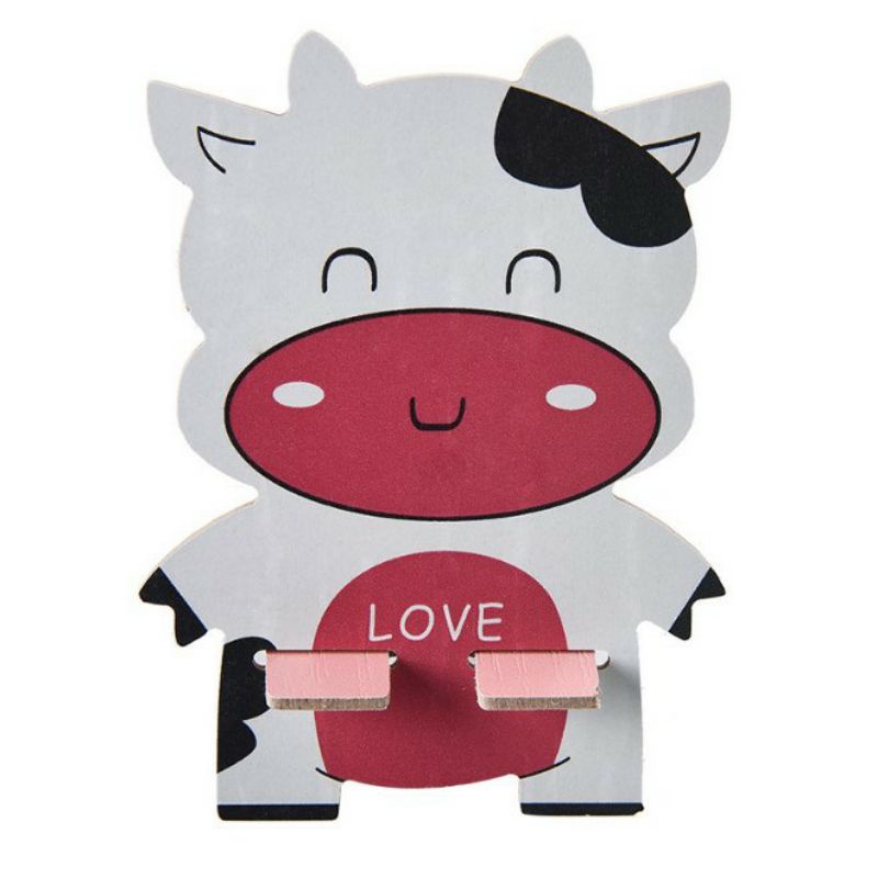 ~ PIYOSHI08 ~ HP Stand Holder Penahan Handphone Kayu Model Kartun AF78