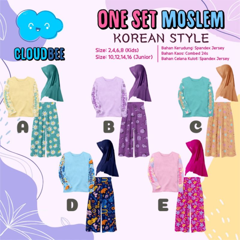 one set muslim korean style cloudbee junior