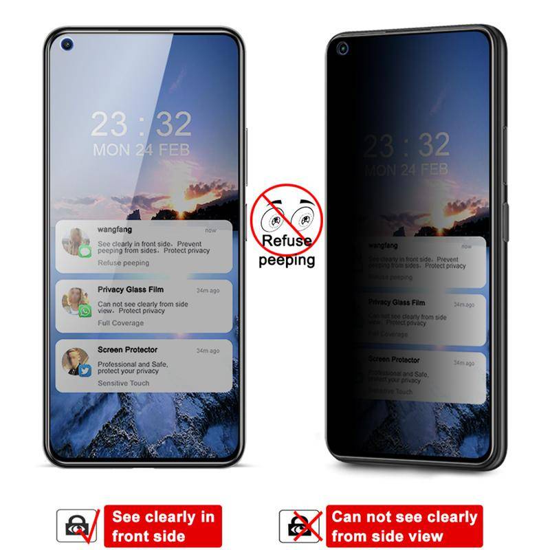 Pelindung Layar Tempered Glass Anti Spy Untuk Huawei Honor 10 20 20i 30 30s 50 SE Magic 2 Lite Honor Play 3 3e 4 4T 5 5T 6T Pro