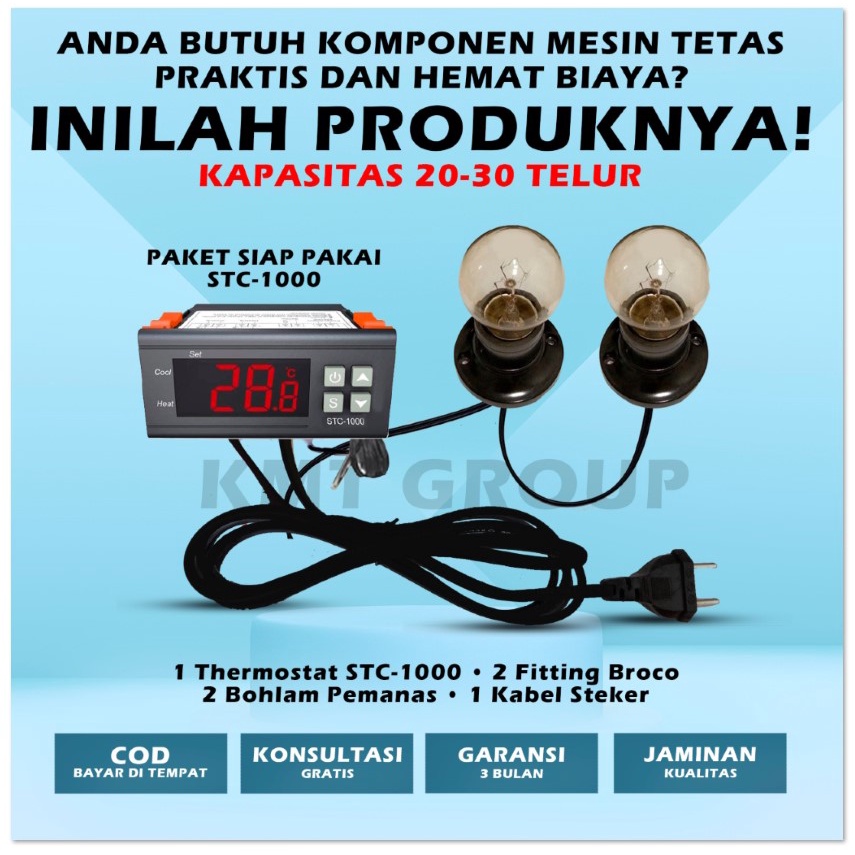 Paket Siap Pakai 2P STC Thermostat Termostat Pemanas Mesin Tetas Telur