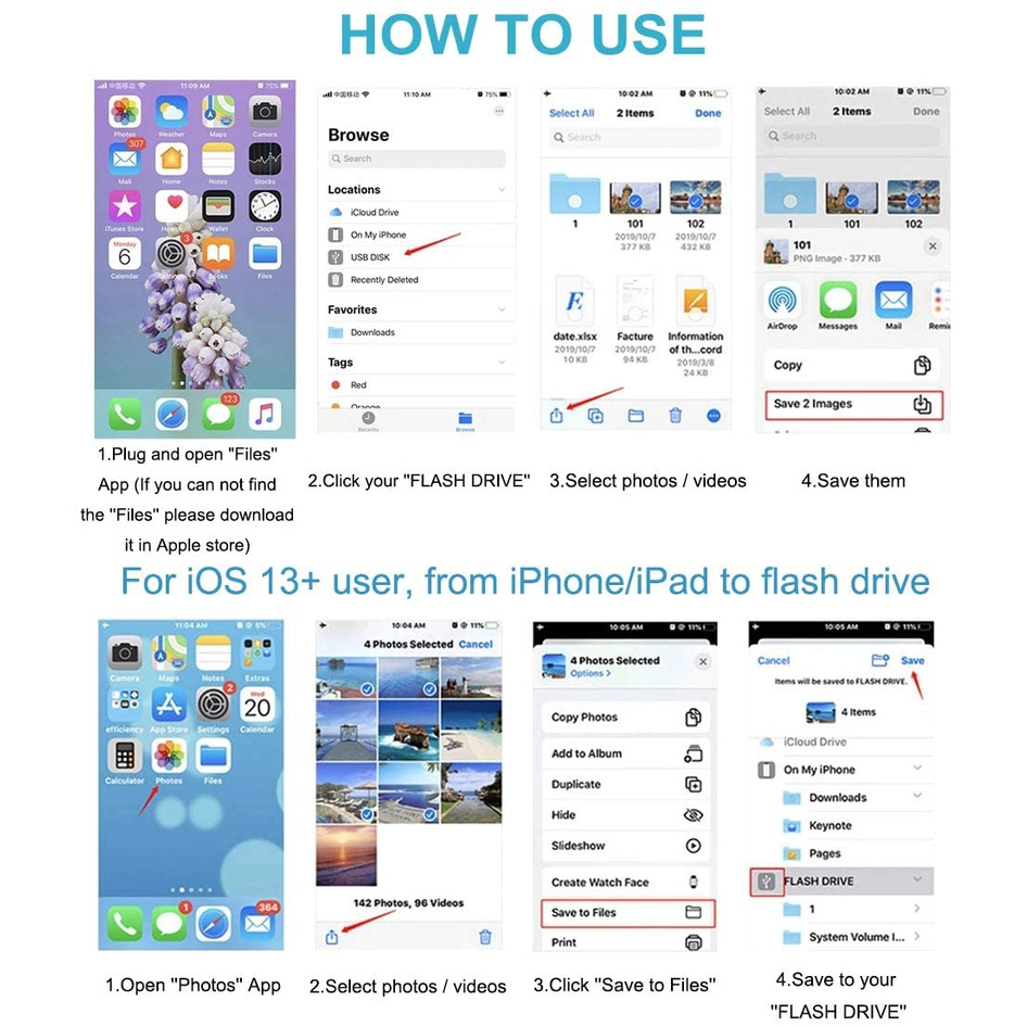 OTG iPhone Lightning To USB 3.0 Converter Adapter/ OTG iPhone