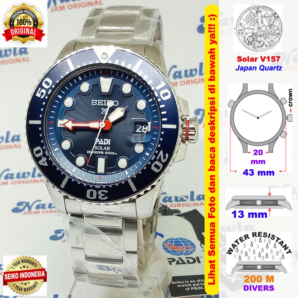 Seiko Prospex SNE435P1 Solar Special Edition PADI - Jam Pria SNE435