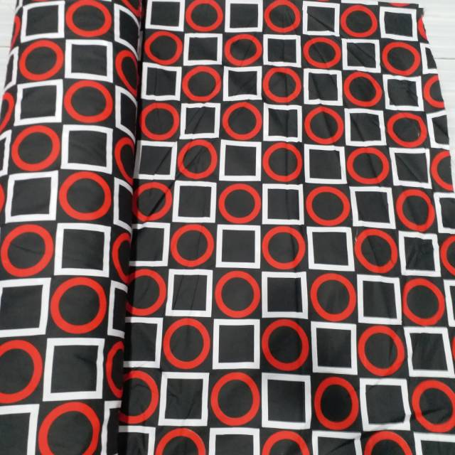 Bahan kain meteran sprei kotak hitam