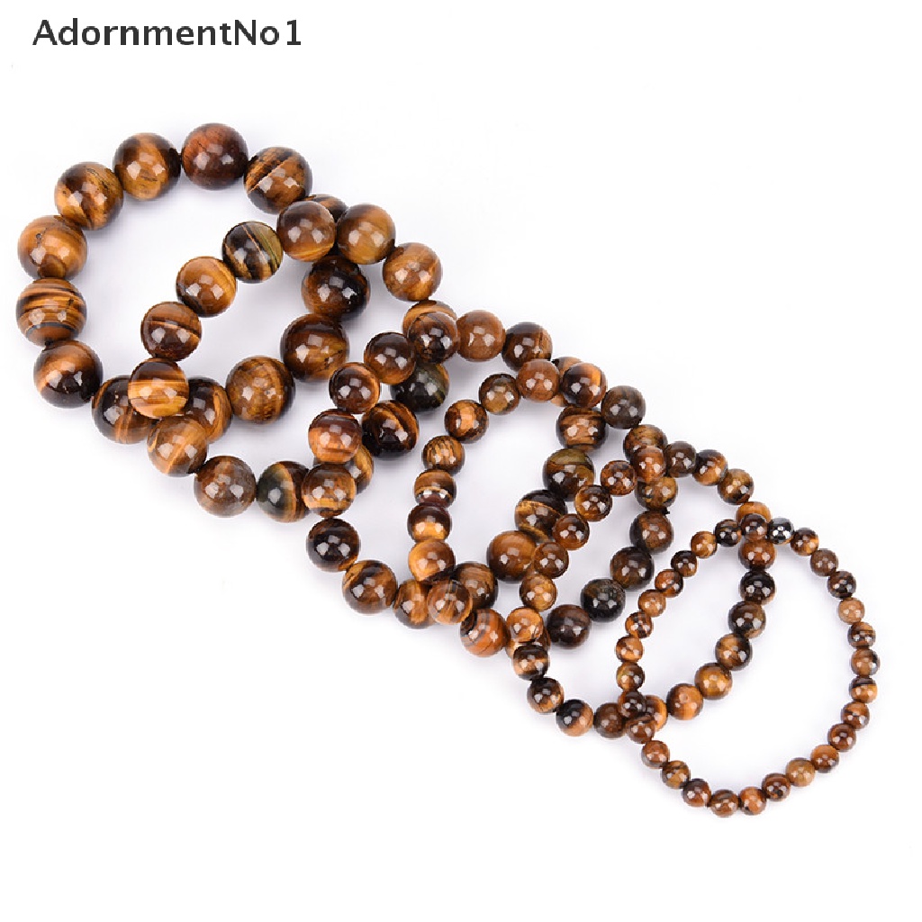 (AdornmentNo1) Gelang Keberuntungan Manik Batu Tiger Eye Alami Untuk Pria / Wanita