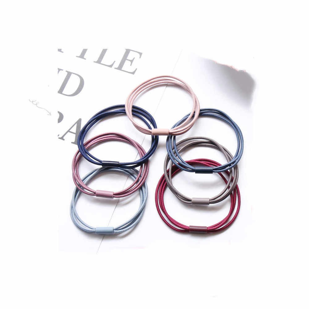 Ikat Rambut Ponytail Korea 3 lapis / Karet Rambut / Kuncir Rambut Warna Warni-7