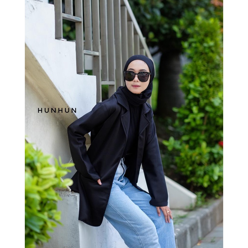 CUCI GUDANG!! Alba Blazer Outer Blazer Basic Scuba Atasan Kerja Wanita Outer Polos Murah Korean Look  Pusatgrosir_solo