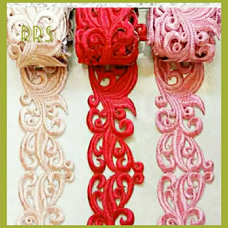 renda bordir meteran murah / renda meteran murah / renda pinggiran baju