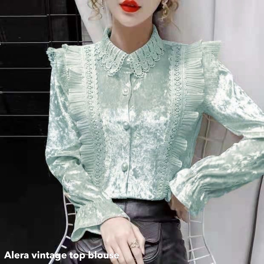 Alera vintage top blouse -Thejanclothes