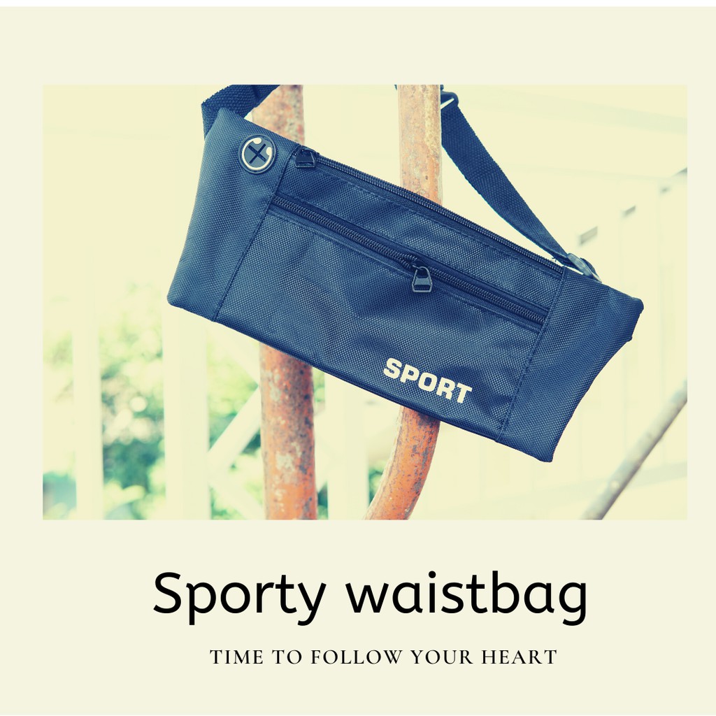 TAS PINGGANG WANITA LARI JOGING SEPEDA WAIST BAG TAS PINGGANG COWOK