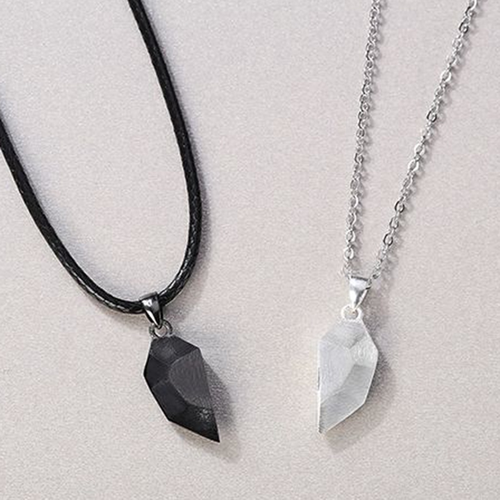 Hu Hu Hu Hu Hu Alat Bantu Pasang Kacamata♡ 2pcs Kalung Rantai Liontin Hati Motif Huruf Untuk Pasanganpriawanita