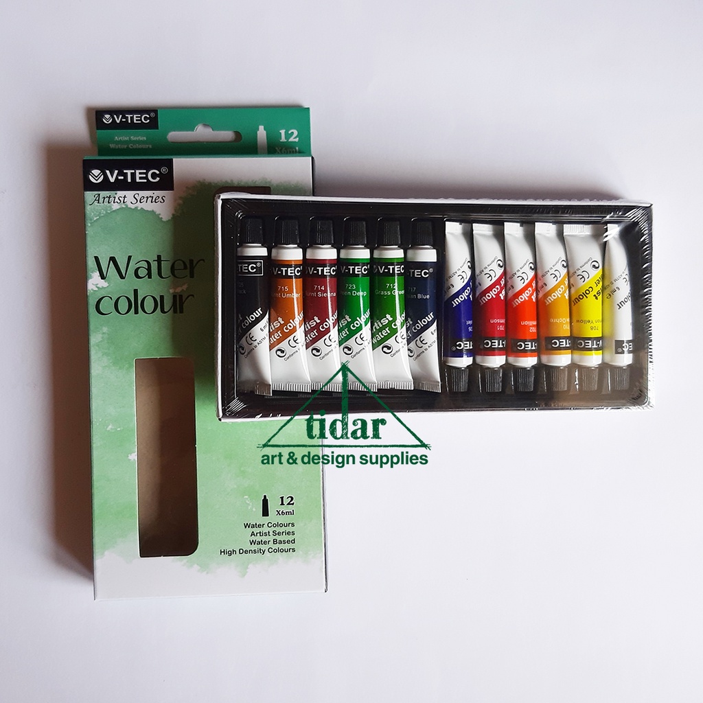 

V-Tec Watercolour Set 12 x 6 ML Tube - Cat Air - Vtec Watercolor