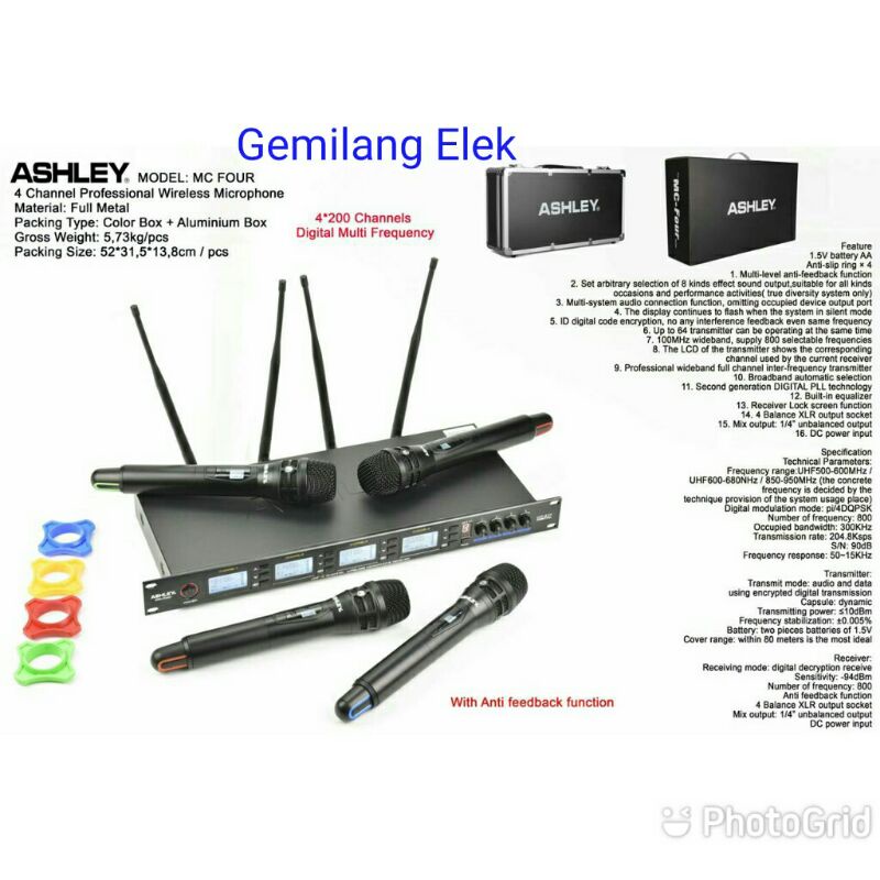Mic Wireless ASHLEY MC FOUR 4 Mic Original