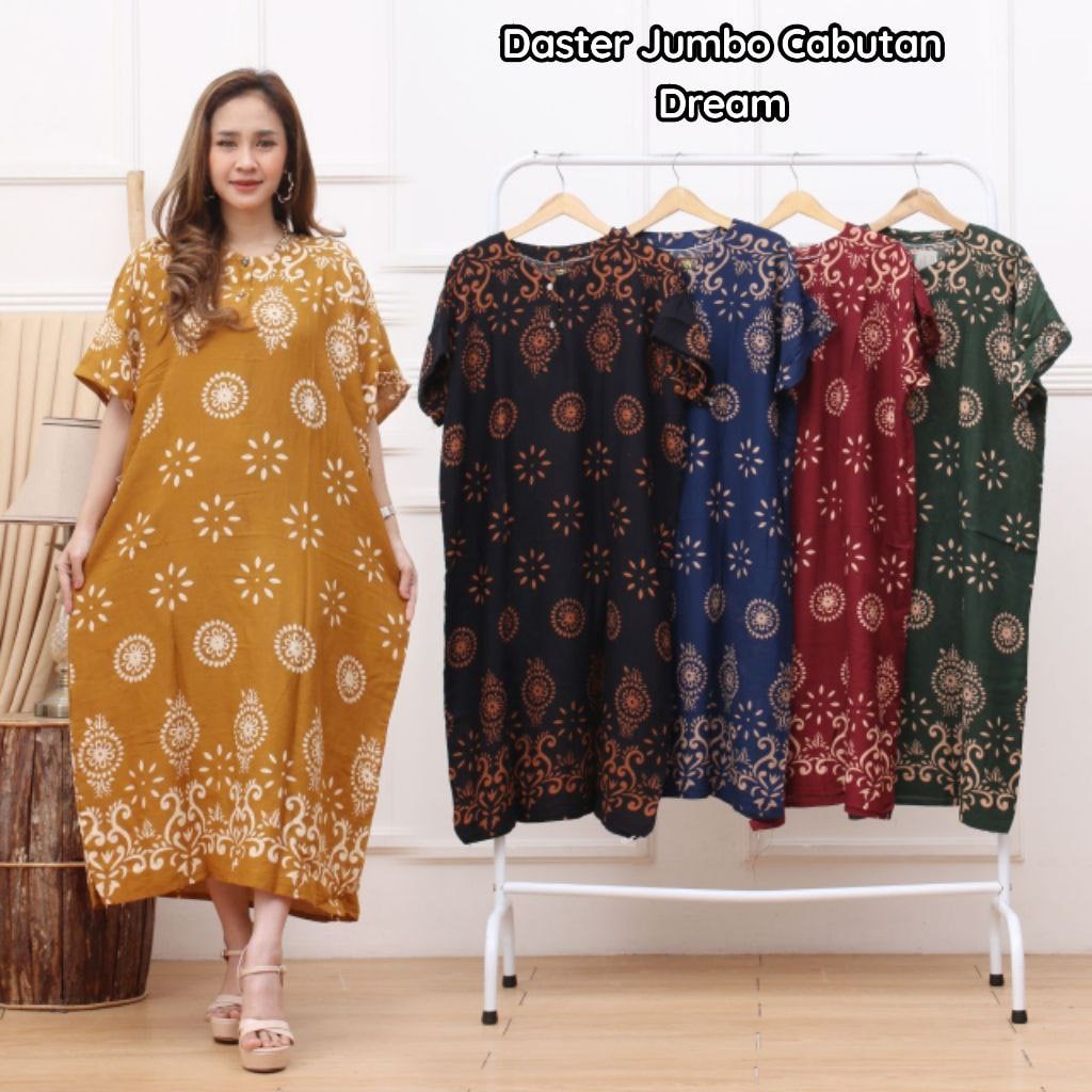 Daster Batik Jumbo Ld 130 CABUTAN KINCIR Viral Murah Lengan Pendek Ibu Daster Busui Bumil Rayon Adem