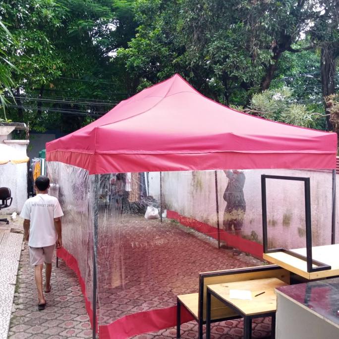 Tenda lipat 3x6 + dinding 3 sisi