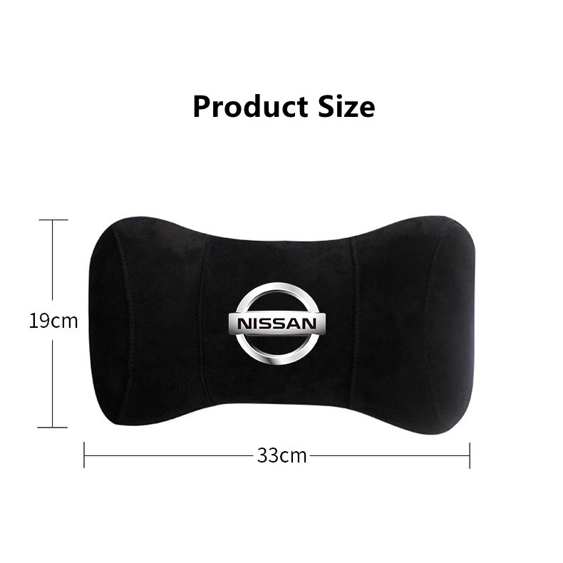 G-club Bantal Leher Bahan Kulit Rusa Memory Foam Untuk Headrest Mobil Nissan