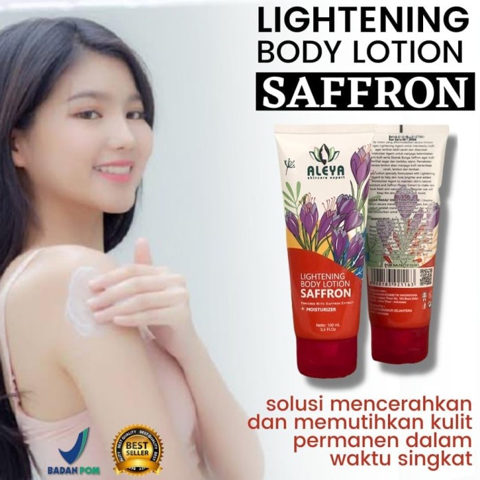 LIGHTENING BODY LOTION SAFFRON ALEYA | Whitening Aleya Safron | Pemutih kulit BPOM NA 18210105561