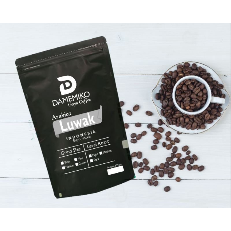 

Kopi Luwak Liar Arabika Gayo Aceh 500g - Biji/ DAMEMIKO Coffee