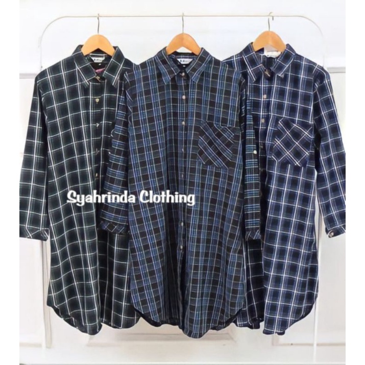 Tunik Katun Flannel Import Wanita Ukuran M L XL XXL XXXL JUMBO