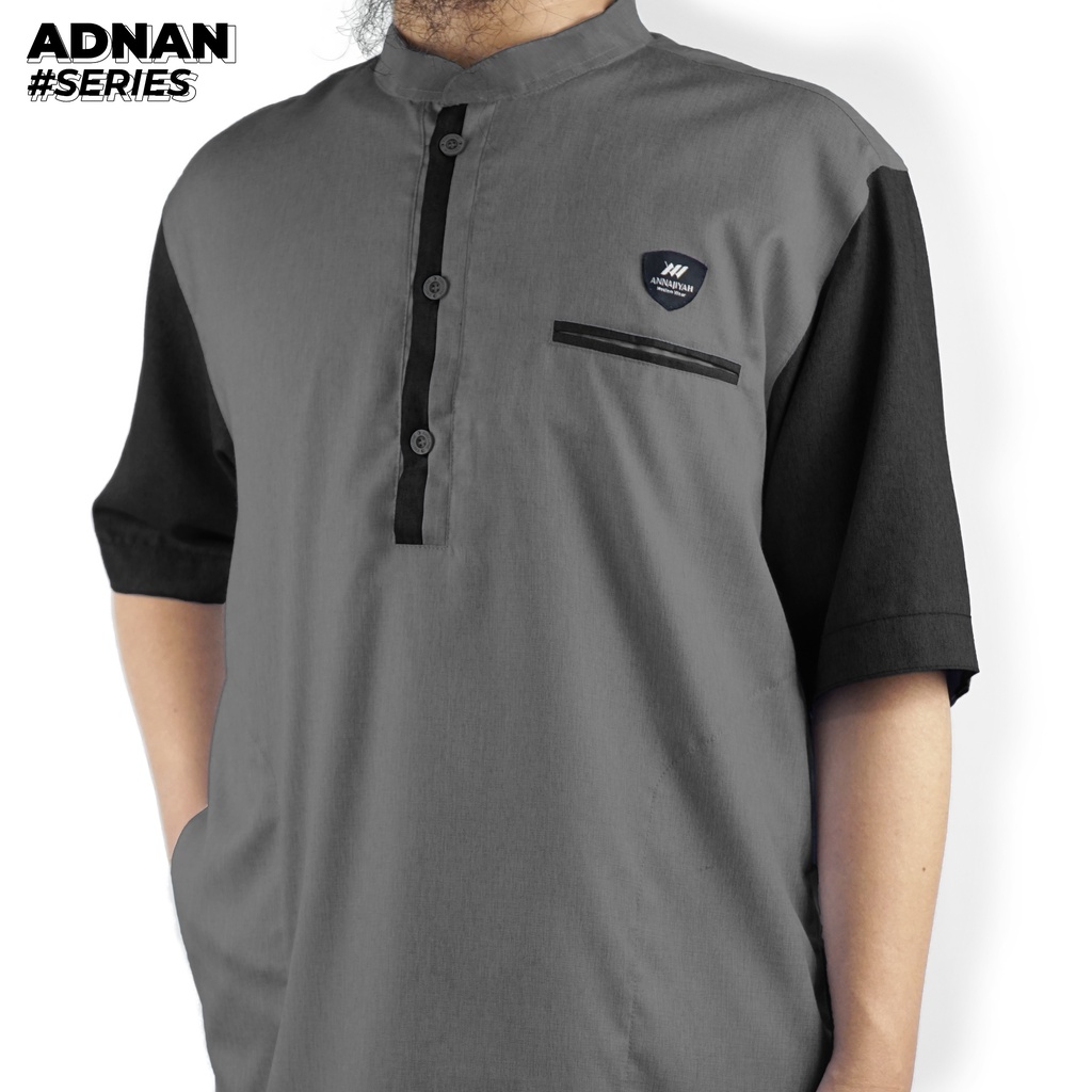 Baju Muslim Pria Dewasa Koko Kurta Reglan bahan Katun Madinah Adnan Series merk Annajiyah