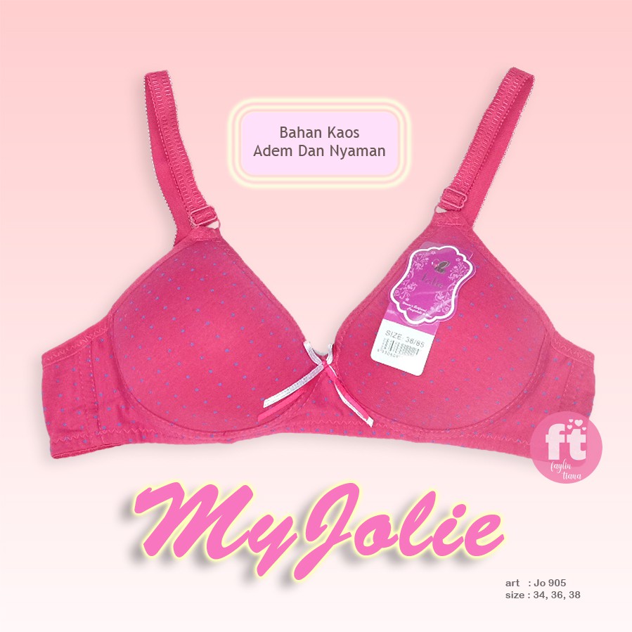 MyJolie | Bra NON KAWAT Bahan Katun / BH Katun / Motif LOVE dan BINTIK