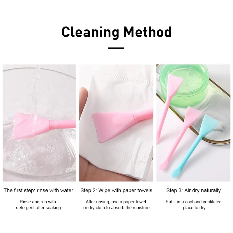 Masker Dua Kepala Wajah Fleksibel Mudah Dibersihkan Aplikator Brush Masker Lumpur Silikon Multifungsi Brush Kosmetik Brush Kosmetik Facial Lembut