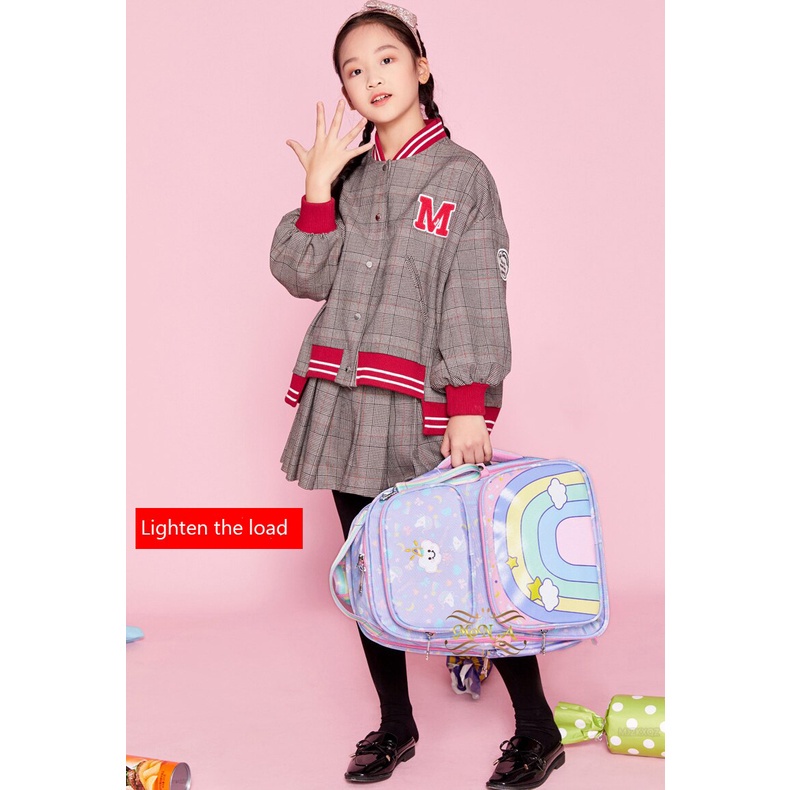 [MTOYS] TAS SEKOLAH RANSEL ANAK CEWEK  BISA UNTUK TK/SD/SMP  PASTEL PELANGI CANTIK LUCU WATERPROOF - KUALITAS  IMPORT PREMIUM - M0177