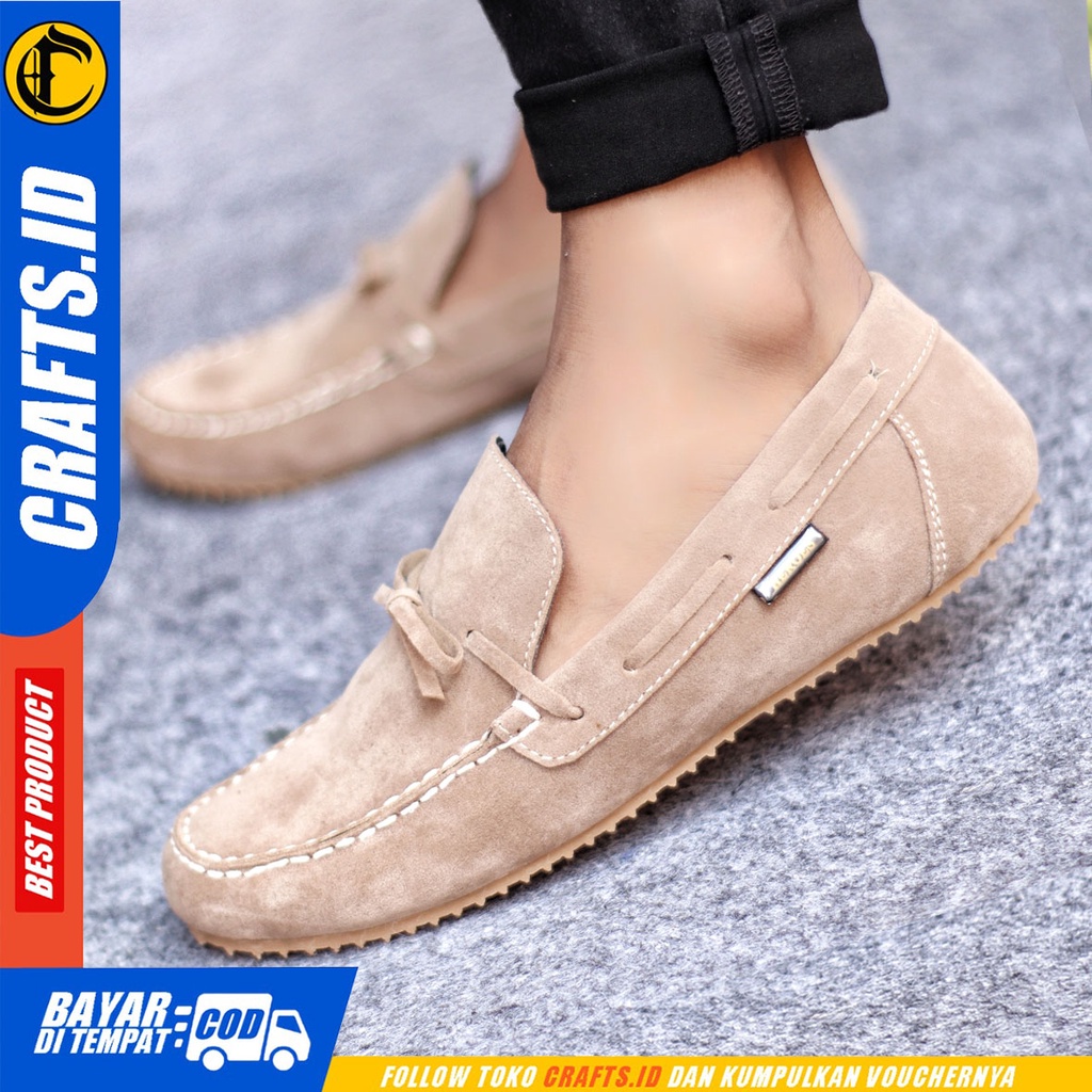 Sepatu Slip On Pria Sepatu Casual Pria Kulit Suede Kerja Kantor Sepatu Slop Pria Sepatu Hitam Pria CRATS CELTIZ