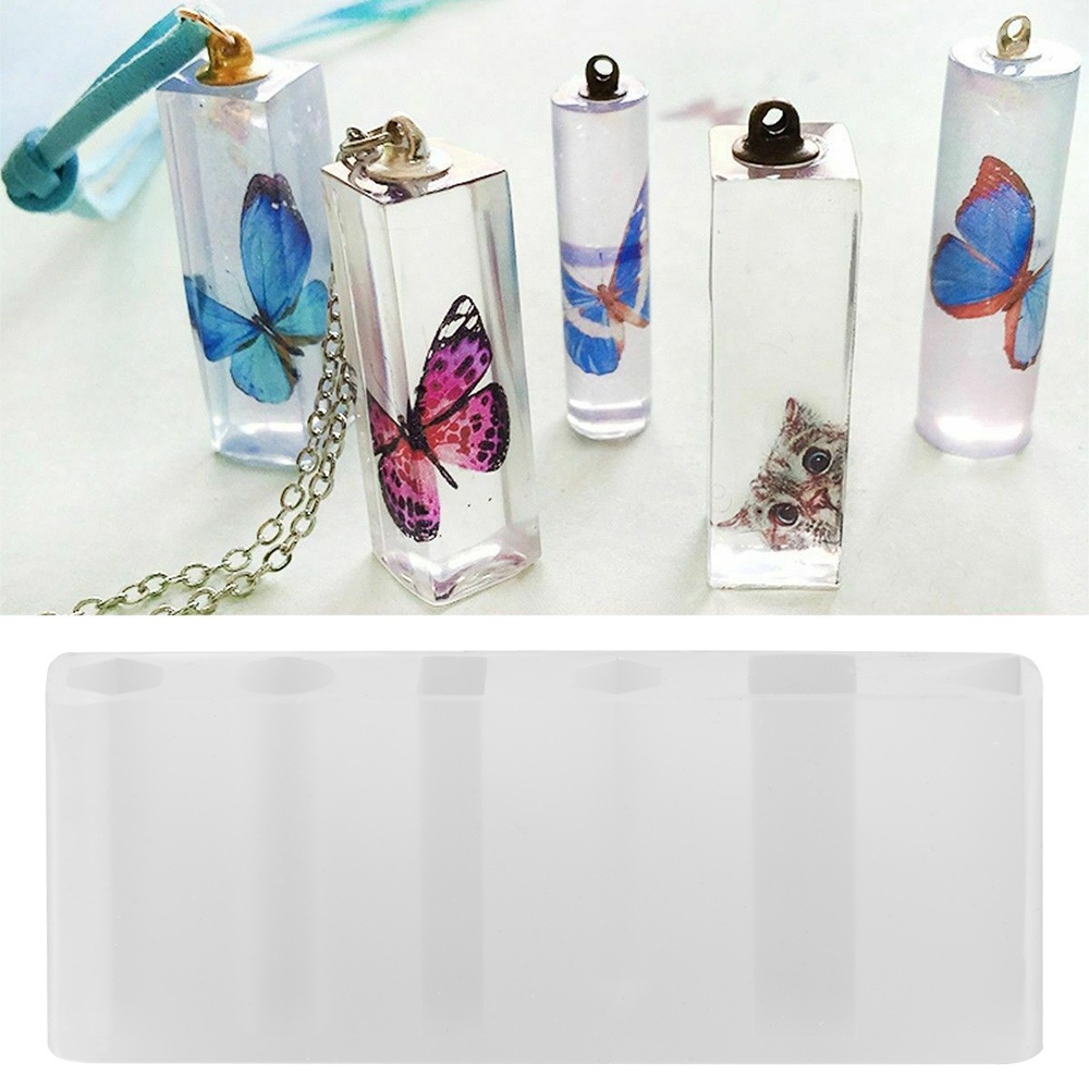 Cetakan Resin Epoxy Bahan Silikon Transparan Bentuk Silinder Poligonal Untuk Membuat Perhiasan